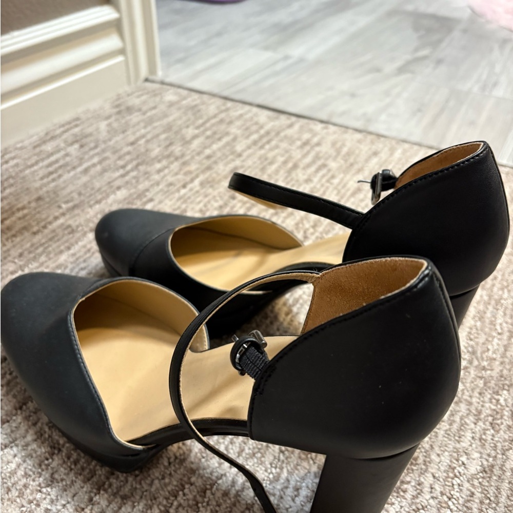 Naturalizer Black Strap Heels